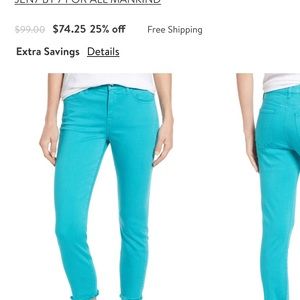 Aqua Blue cropped skinny jeans